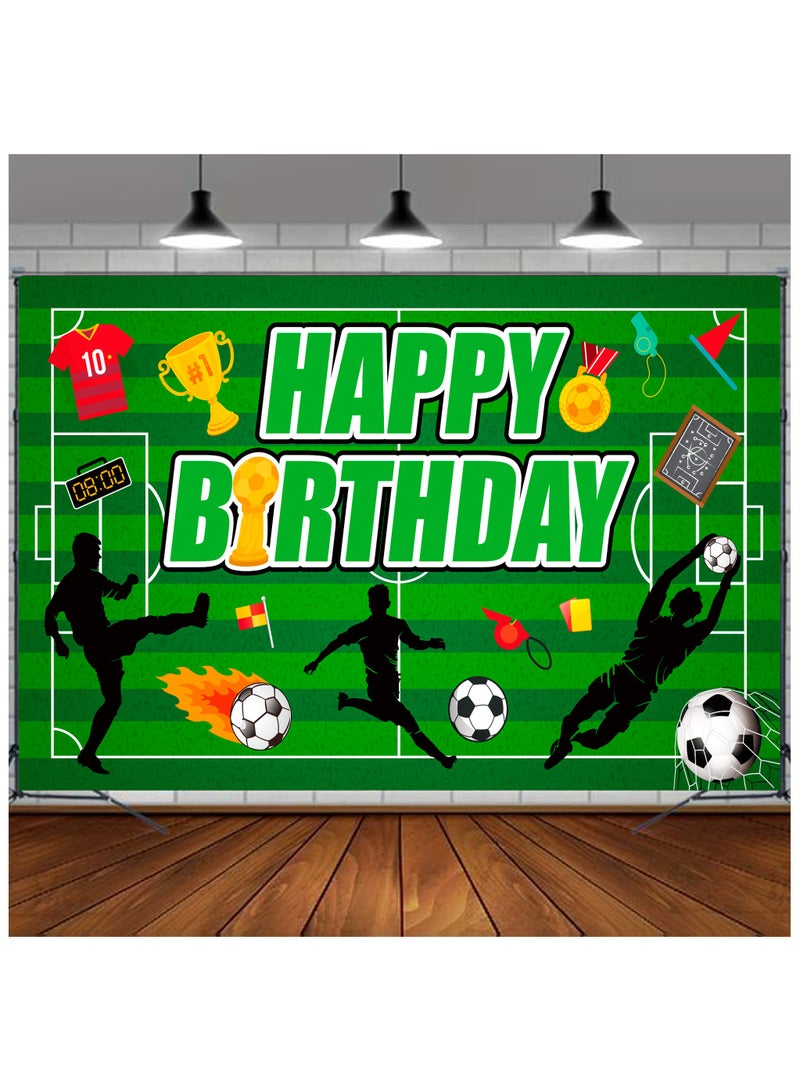 FRUITFUL PARTY Soccer Party Backdrop, Soccer Birthday Party Background for Soccer Party Decorations(Size: 180cm×110cm/71"× 43") - Image 1