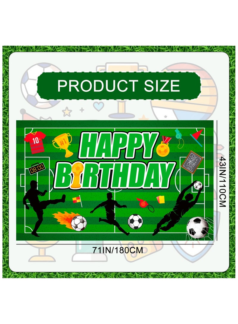 FRUITFUL PARTY Soccer Party Backdrop, Soccer Birthday Party Background for Soccer Party Decorations(Size: 180cm×110cm/71"× 43") - Image 3