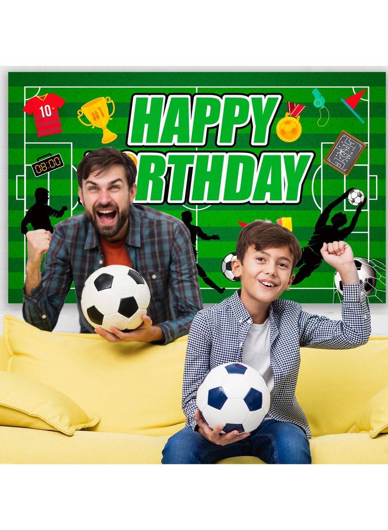 FRUITFUL PARTY Soccer Party Backdrop, Soccer Birthday Party Background for Soccer Party Decorations(Size: 180cm×110cm/71"× 43") - Image 5