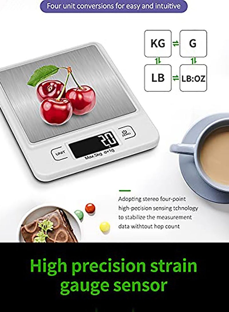 إندر ميزان مطبخ إلكتروني رقمي يعمل بالوظيفة الفارغة 5 كجم مستشعر مقياس ضغط عالي الدقة - Image 2