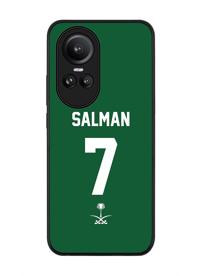 Stylizedd Rugged Black Edge case for Oppo Reno10 / Oppo Reno10 Pro, Custom Slim fit Thin Phone Case Cover - Football Team - Saudi Arabia, Player Name - Salman - Image 1