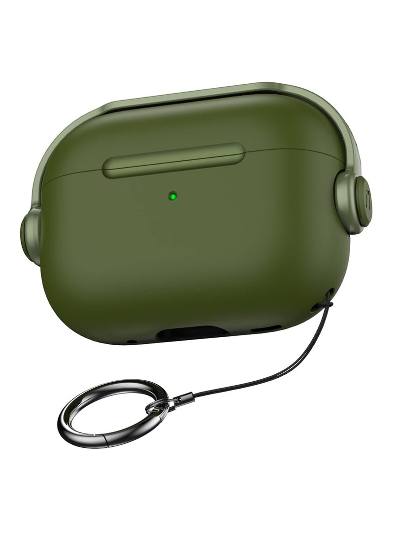 Compatible with AirPods Pro 2 Case Cover for Women Men 2023 2022, Unique Musician Headset Design Case Compatible for Airpods Pro 2nd Generation 2023 2022 and Airpods Pro 1st 2019 with Keychain Green - Image 1