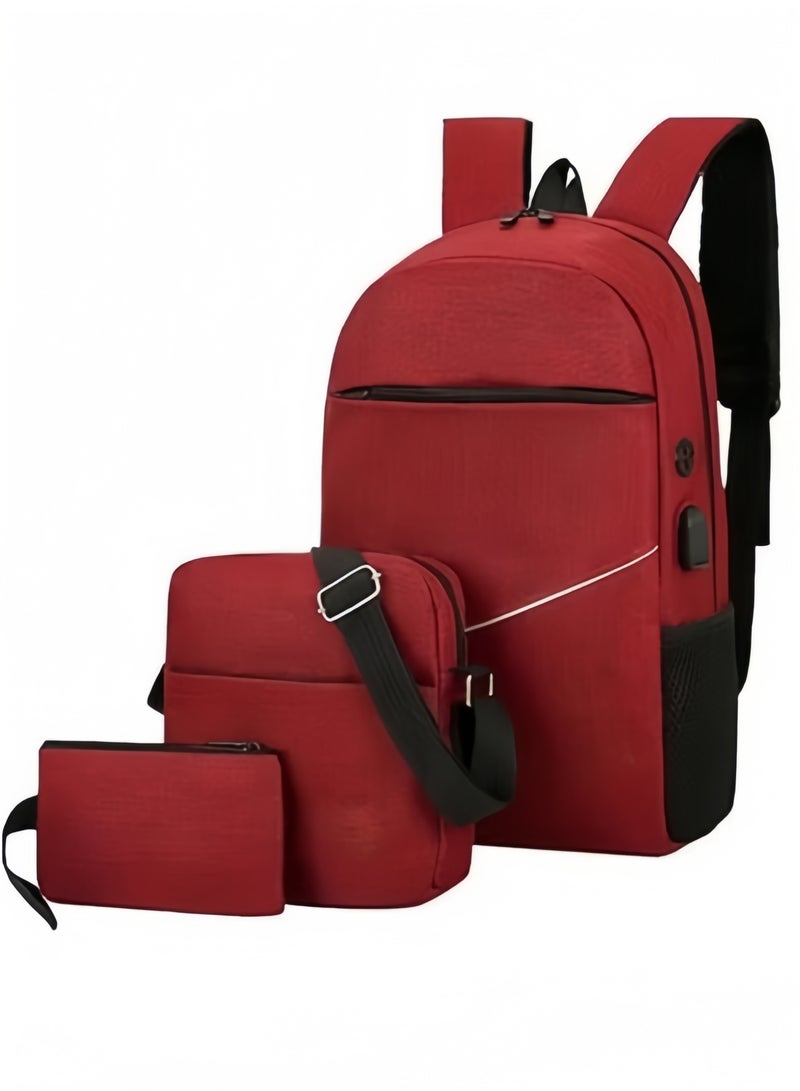 Halamodo 3 PCS 21 Inch Backpacks, Multifunctional Lightweight School Bag Set,Cross Bag Pencil Case are Included,Casual Work Business Back Pack - Image 1