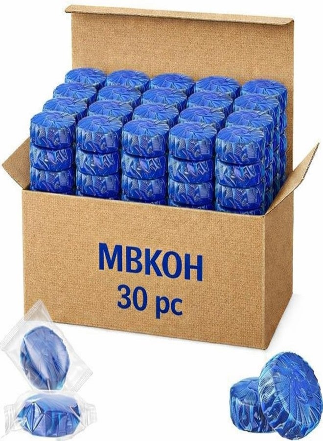 MBKOH Flush Toilet Bowl Cleaner Tablets (30 Tablet) Automatic Toilet Tank Cleaner, Blue Freshener Tablets for Stain Removal, Deodorizing & Long-Lasting Cleaning - Easy to Use, Septic Safe (30 Tablettss) - Image 1