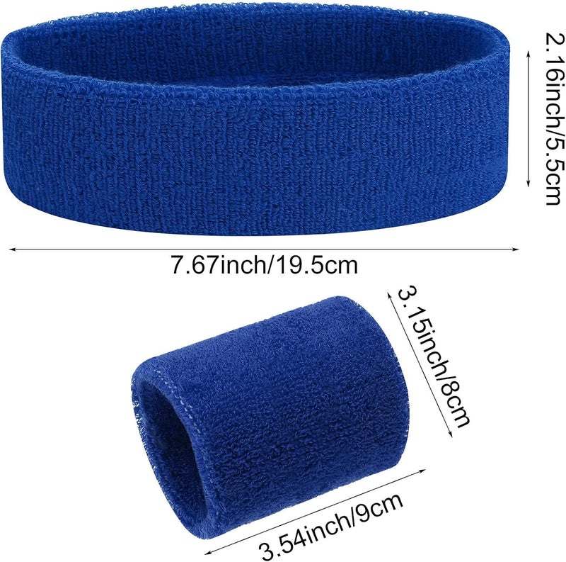 Aster 6pcs Headband Wristband Set, Including 2pcs Sports Headband and 4pcs Wristband Sports Band Colorful Striped Sweatband for Men and Women Basketball Soccer Yoga Badminton Tennis Volleyball Golf - Image 4