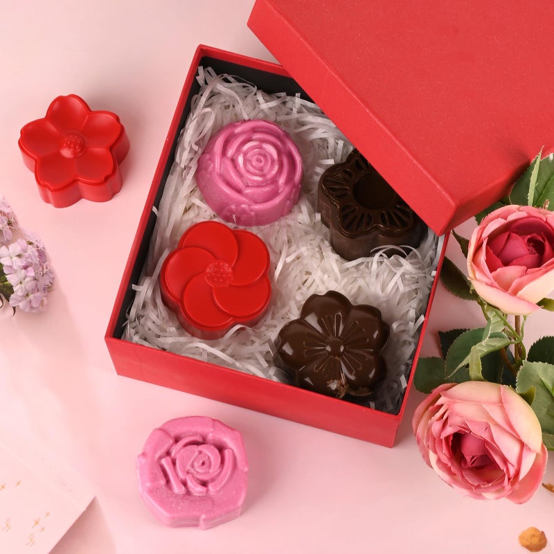 Actvty Flower Silicone Mold, 2 Pcs of 6 Cavities Different Flower Shapes Baking Molds for Make Chocolate Cake Jelly Homemade Soap Bath Bombs - Image 5