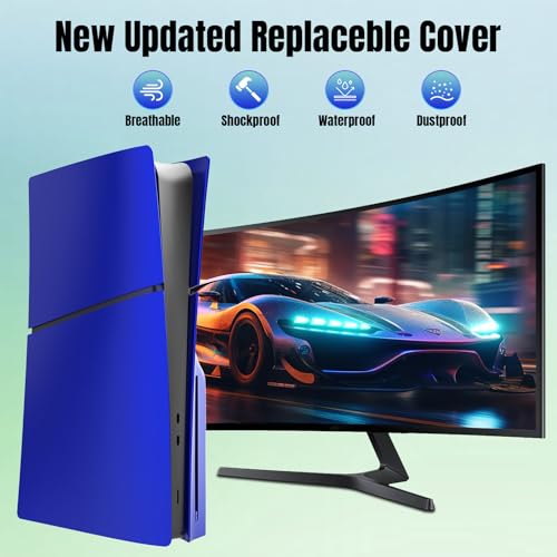 PEYANZ Faceplate Cover Compatible with PlayStation 5 Slim (Disc Edition) - Protective ABS Shell, Scratch-Resistant Matte Surface, Includes 2 Silicone Covers - Image 3