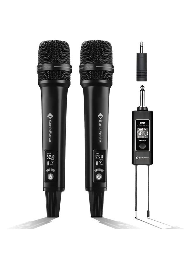 SonixForce Wireless Microphones, Professional Karaoke Microphone, Dual-Mic UHF System with 260ft Range, All-Metal Portable Microphone for Singing, Speaking, Meetings and Events - Image 1