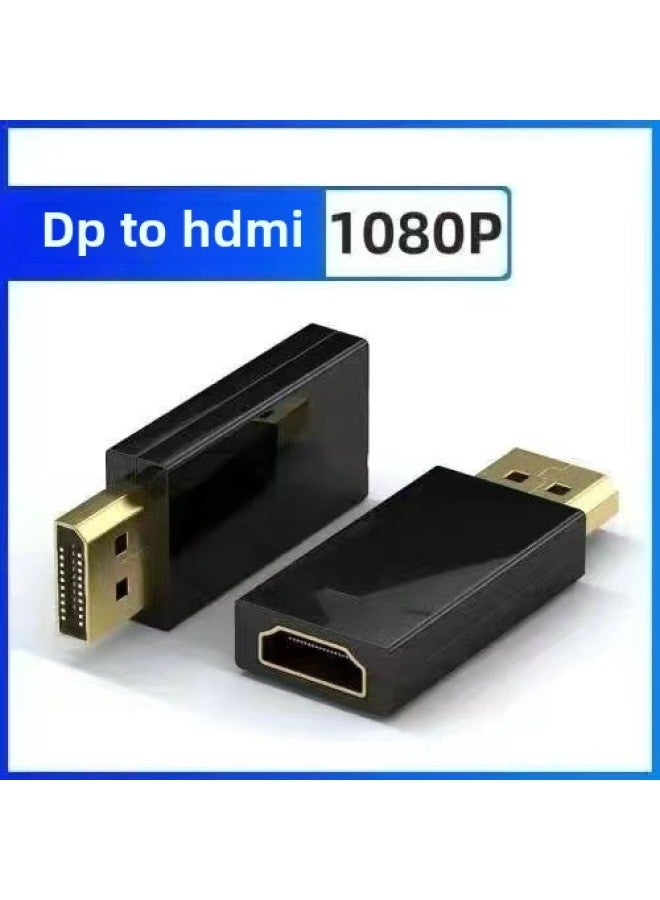 DP To HDMI Adapter Cable 4K60Hz HD Cable Desktop Computer Host Notebook Connection Monitor-Color:DP To HDMI Adapter (1080p Version) Black  - Image 1