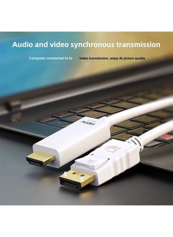 DP To HDMI Adapter Cable 4K60Hz HD Cable Desktop Computer Host Notebook Connection Monitor-Color:DP To HDMI Adapter (1080p Version) Black  - Image 4