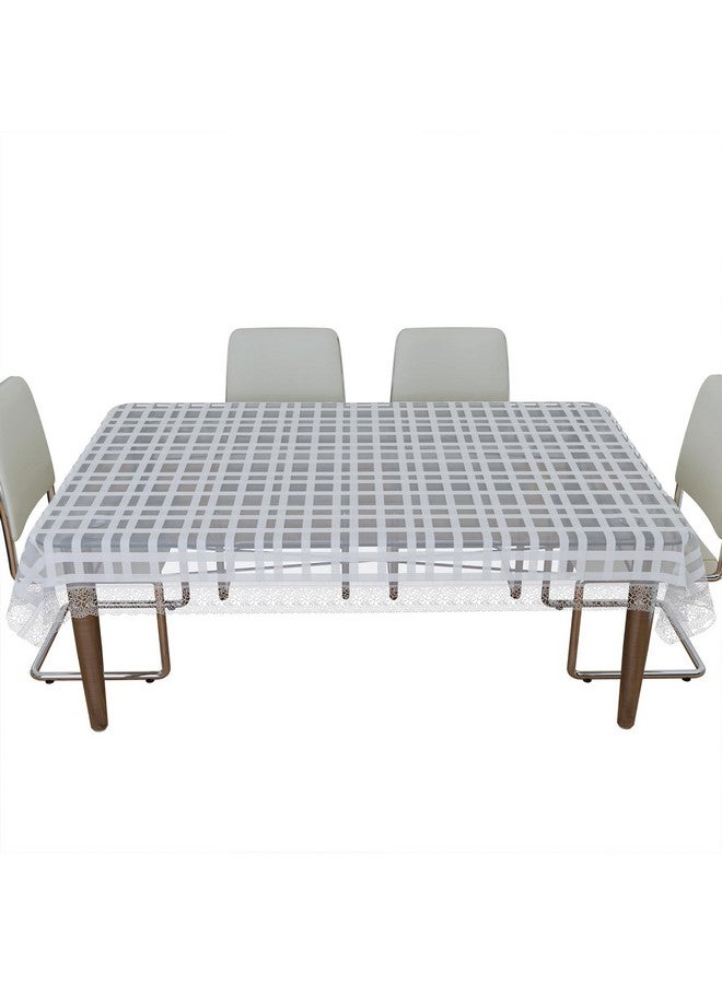 Kuber Industries Dining Table Cover|PVC Table Cloth Cover|6 Seater Table Cloth|Self Check Table Cover|Table Protector|Table Cover for Dining Table|60x90 Inch|DTC|White, rectangular - Image 2