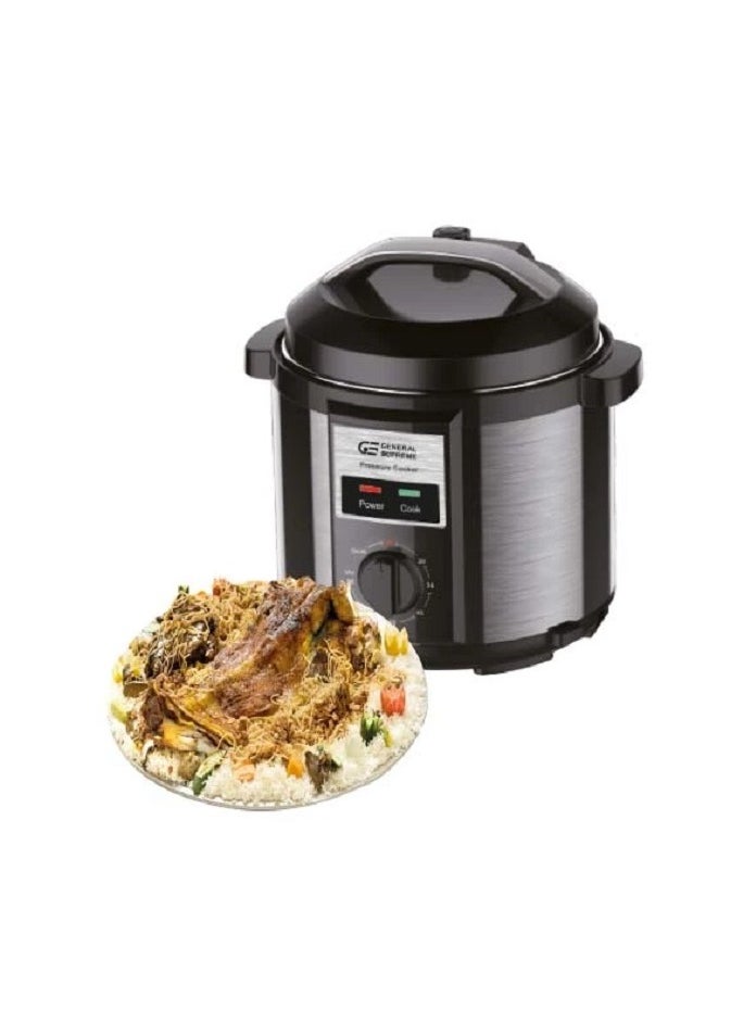 GENERAL SUPREME 6Liters Electric Pressure Cooker, 6 Liters, 1000 Watts Black  - Image 2
