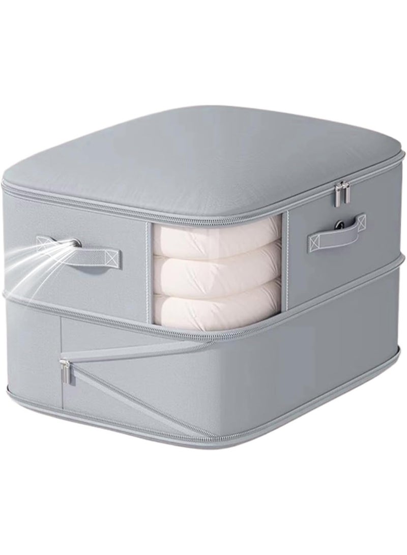 Bukela Compression Organizer, Compression Travel Organizer, Vacuum Storage Bags, Zippered 2-layer Space Saver Clothing Tote, For Quilt Duvet Pillow Mattress Bedding Home Dorm Wardrobes RV Travel Wedding - Image 1