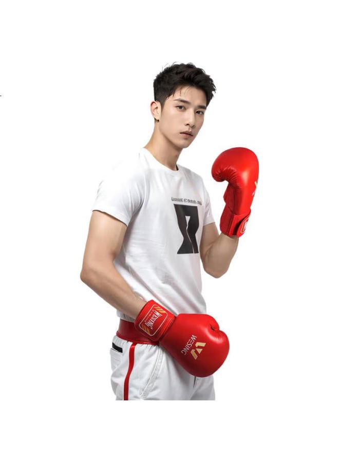 Nine Day Mountain Jiuri Mountain Boxing Gloves Adult Sanda Martial Arts Combat Professional Boxing Gloves Sandbag Training Equipment Red 10oz - Image 3