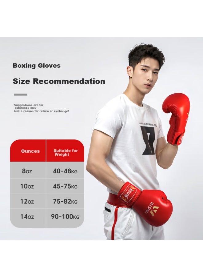 Nine Day Mountain Jiuri Mountain Boxing Gloves Adult Sanda Martial Arts Combat Professional Boxing Gloves Sandbag Training Equipment Red 10oz - Image 1