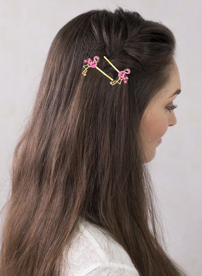 HSWE Flamingo Hair Clips for Women Cute Pink Flamingo Bobby Pins Set Funny Animal Tropical Bird Metal Hairpins Summer Beach Vacation Hair Barrettes Styling Hair Accessories,12PCS - Image 4