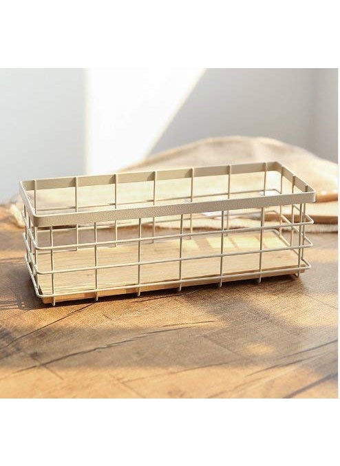 INDIAN DECOR INDIAN DECOR 28850 White Nordic Style Metal Storage BasketUrban DecorCustom Wire Basket Fall CollectionHome Living  - Image 2