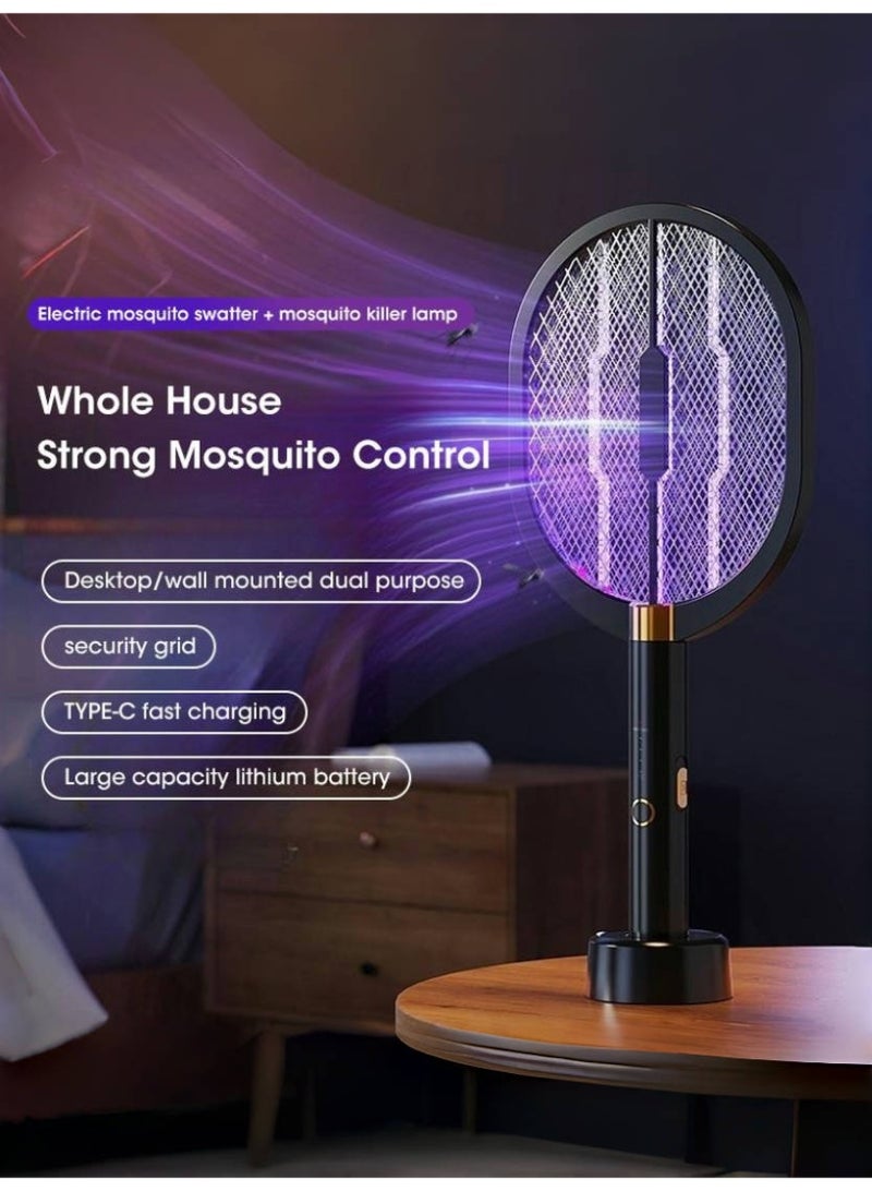 Generic 2025 Upgraded 3000V Electric Mosquito Racket With Purple Killer Lamp TYPE-C Rechargeable Bug Zappers Fly Swatter  - Image 3