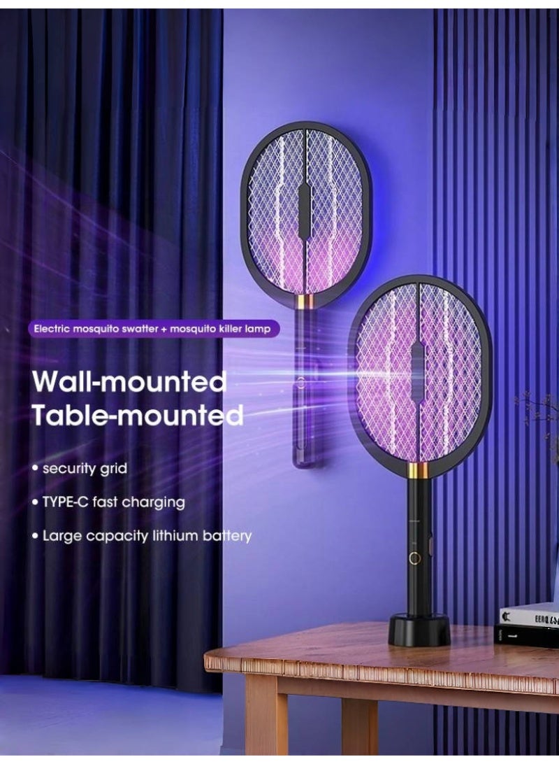 Generic 2025 Upgraded 3000V Electric Mosquito Racket With Purple Killer Lamp TYPE-C Rechargeable Bug Zappers Fly Swatter  - Image 2