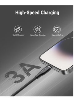 VOLTME 60W Powerlink Moss USB-C to Lightning Cable (1.2m) for iPhone 14/13/12 Pro Max, 12/11 Pro, X/XS/XR, 8 Plus | 3A Zinc-Alloy Connector | Supports Power Delivery for Fast Charging and Data Transfer | Durable Design for Enhanced Longevity and Performance- Black  - Image 3