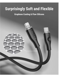 VOLTME 60W Powerlink Moss USB-C to Lightning Cable (1.2m) for iPhone 14/13/12 Pro Max, 12/11 Pro, X/XS/XR, 8 Plus | 3A Zinc-Alloy Connector | Supports Power Delivery for Fast Charging and Data Transfer | Durable Design for Enhanced Longevity and Performance- Black  - Image 4