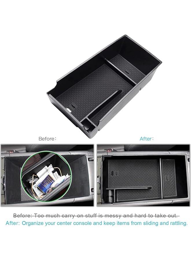 Generic 2021 2022 2023 2024 K5 Console Organizer: Center Console Insert Abs Black Material Armrest Organizer Tray Secondary Storage Box Compatible With 2021-2024 K5 Dl3 Interior Accessories (Black Mats)  - Image 2