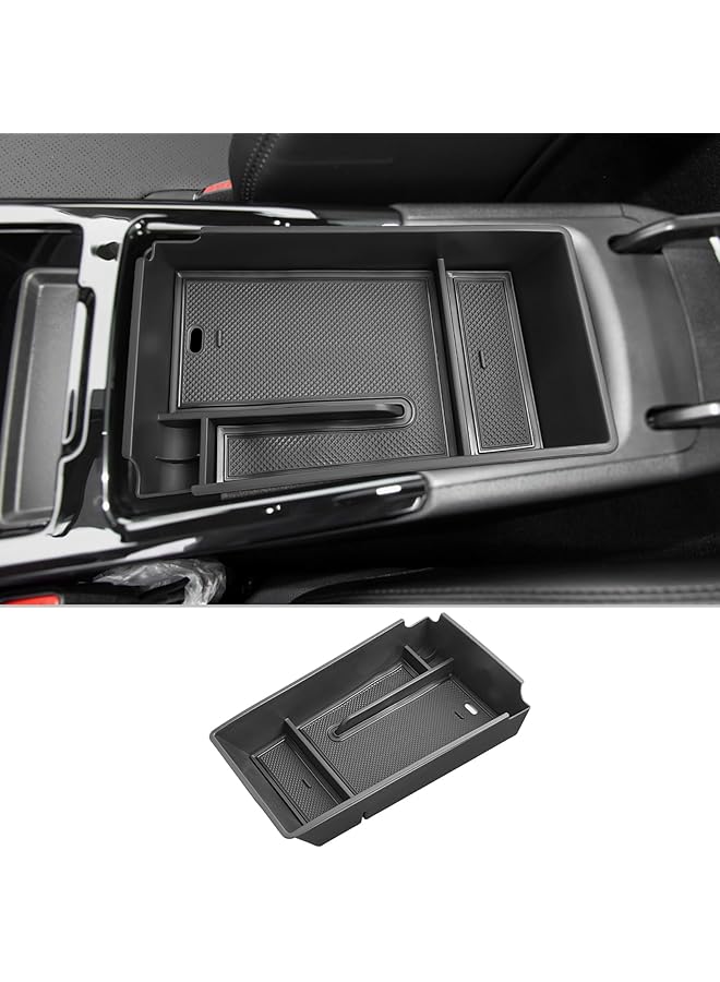 Generic 2021 2022 2023 2024 K5 Console Organizer: Center Console Insert Abs Black Material Armrest Organizer Tray Secondary Storage Box Compatible With 2021-2024 K5 Dl3 Interior Accessories (Black Mats)  - Image 1