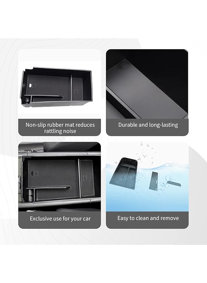 Generic 2021 2022 2023 2024 K5 Console Organizer: Center Console Insert Abs Black Material Armrest Organizer Tray Secondary Storage Box Compatible With 2021-2024 K5 Dl3 Interior Accessories (Black Mats)  - Image 5