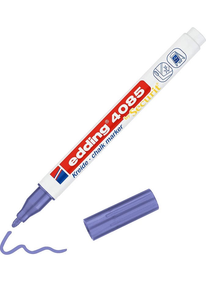 Edding 4085 Liquid Chalk Pen for Blackboard and Glass Metallic Purple 