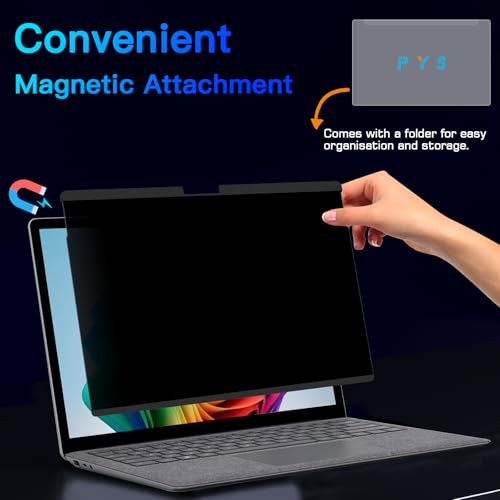 PYS Magnetic Privacy Screen for Microsoft Surface Laptop 7 138 Inch AntiSpy Matte Finish AntiGlare Screen Protector Blue Light Filter Easy Install Detach ScratchResistant - Image 3