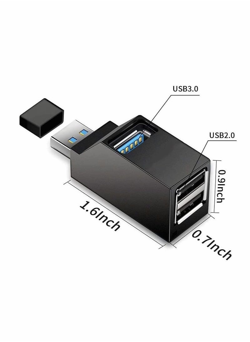 Generic - موزع USB 3.0، موزع عالي السرعة بثلاثة منافذ، يعمل بنظام التوصيل والتشغيل، لأجهزة الكمبيوتر المحمولة، ومحركات أقراص فلاش USB، والقرص الصلب المحمول، ولوحة المفاتيح، والفأرة، والقرص الصلب المحمول، والطابعة، لجميع أجهزة USB، وسهل العمل في الخارج - Image 1