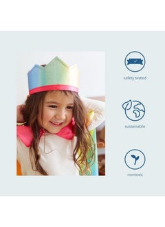 Sarah's Silks Rainbow/Rose 100% Silk Crown With Elastic Headband To Dress Up As A Prince, Princess, Queen Or King ; Montessori Toy For Children Perfect For Imaginative Play  - Image 4