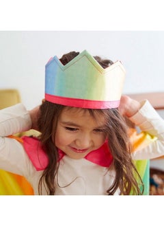 Sarah's Silks Rainbow/Rose 100% Silk Crown With Elastic Headband To Dress Up As A Prince, Princess, Queen Or King ; Montessori Toy For Children Perfect For Imaginative Play  - Image 3