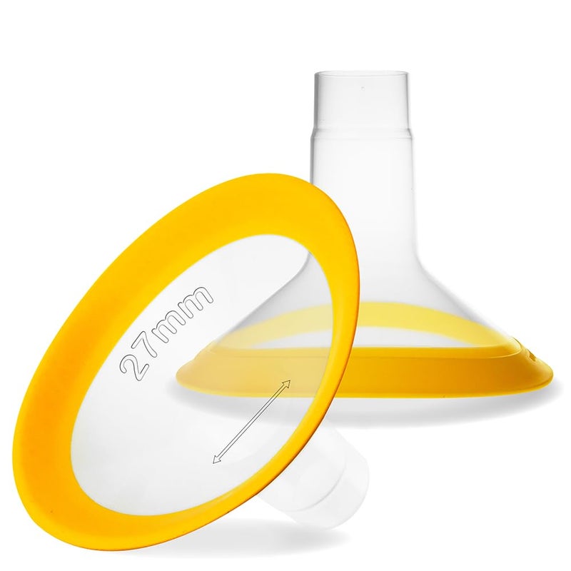 Nenesupply 27mm Oval Flanges Compatible with Medela Breast Pump Parts Replace 27mm Medela Flange Accessories. Work with Pump in Style Parts Symphony Parts Swing Maxi Harmony Personalfit Flex Connector - Image 1