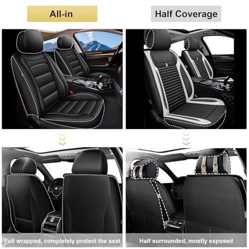 TTX LIGHTING Car Seat Covers Fit for 2016-2025 Lexus RX 350 RX350(Not Fit for RX350L), Anti-Slip Waterproof Automotive Seat Covers Protector with 3 Storage Pockets(2 Seats,Black) - Image 3