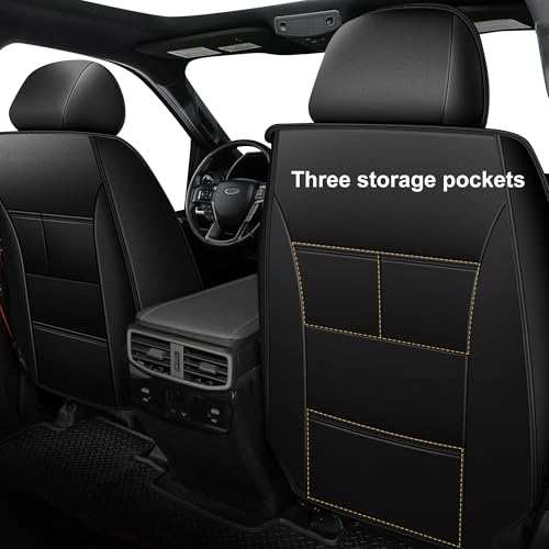 TTX LIGHTING Car Seat Covers Fit for 2016-2025 Lexus RX 350 RX350(Not Fit for RX350L), Anti-Slip Waterproof Automotive Seat Covers Protector with 3 Storage Pockets(2 Seats,Black) - Image 2