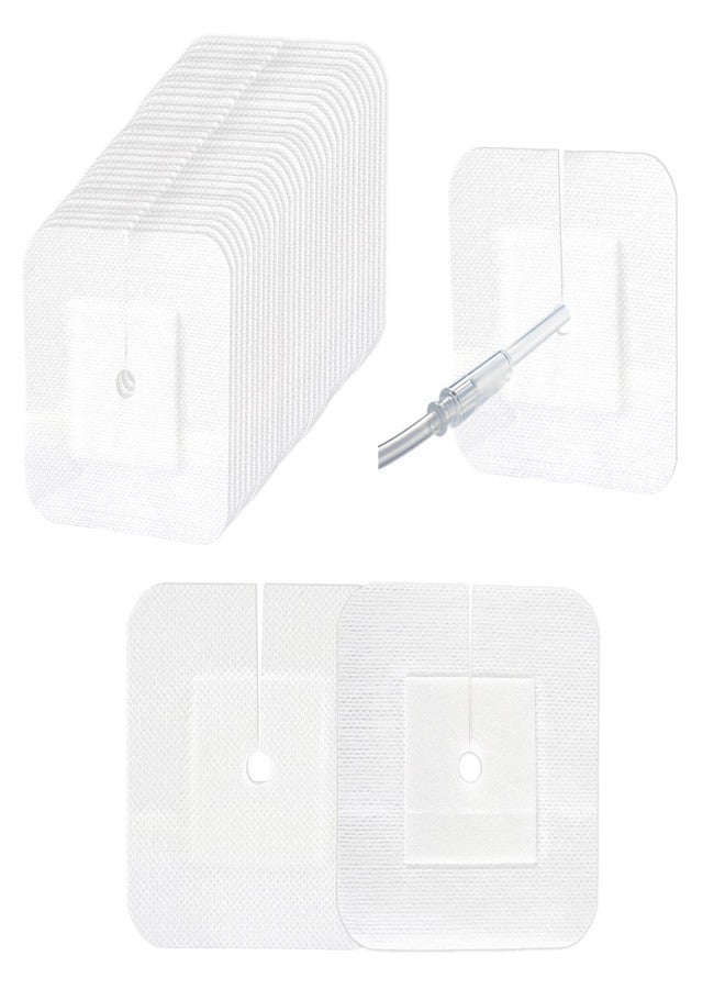 JFRHUDS 30Pcs Split Drain Adhesive Bandages,Pre-Cut Feeding Tube Covers - Image 1