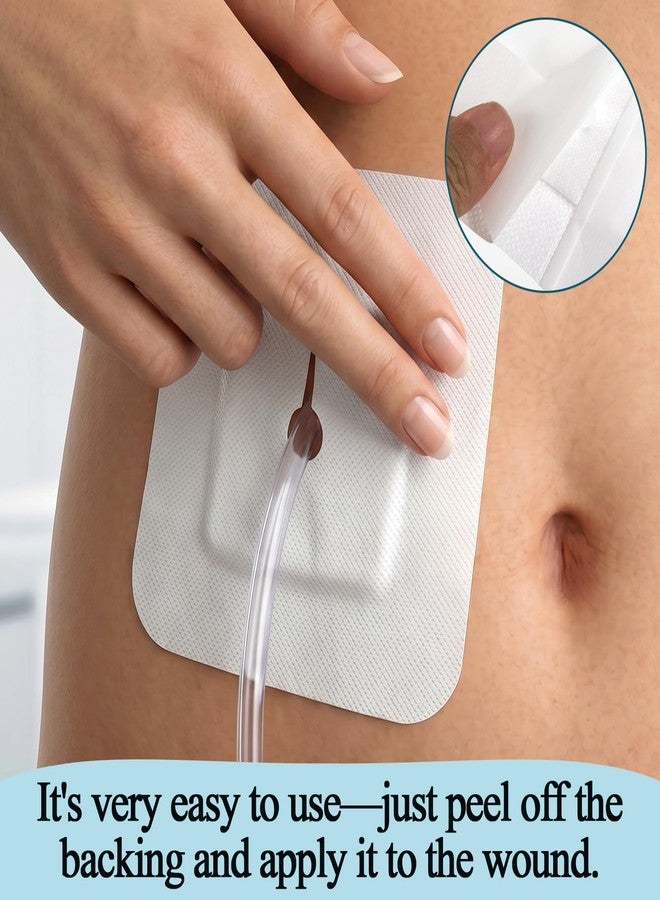 JFRHUDS 30Pcs Split Drain Adhesive Bandages,Pre-Cut Feeding Tube Covers - Image 5