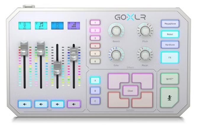 TC HELICON Online Broadcaster Platform with 4-Channel Mixer, Motorized Faders, Sound Board an GOXLRWhite - Image 1