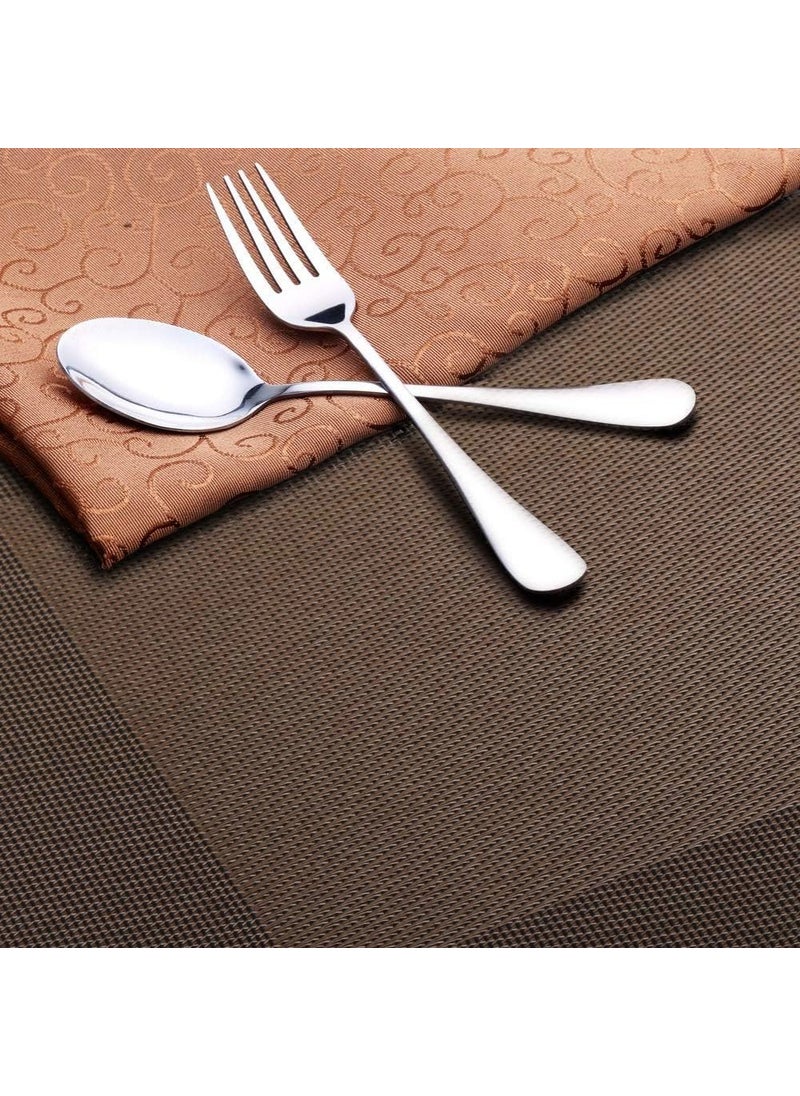 Ramkuwar with device of R Ramkuwar with device of R PVC Place Mats Heat Insulation PVC Placemats Stain Kitchen Tool Tableware Pad Place Mat Decorative Vinyl Placemats for Dining Table 4 Piece Set Brown  - Image 5