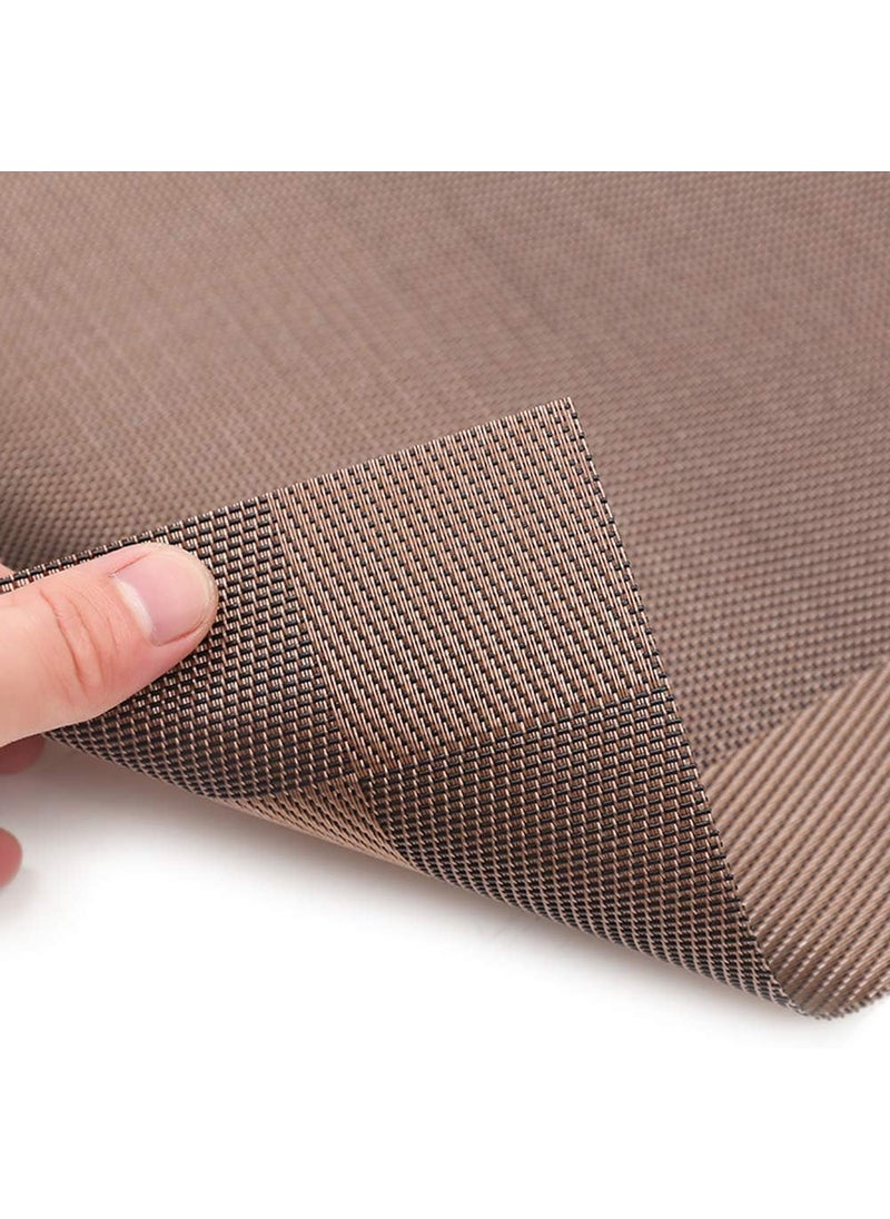 Ramkuwar with device of R Ramkuwar with device of R PVC Place Mats Heat Insulation PVC Placemats Stain Kitchen Tool Tableware Pad Place Mat Decorative Vinyl Placemats for Dining Table 4 Piece Set Brown  - Image 3