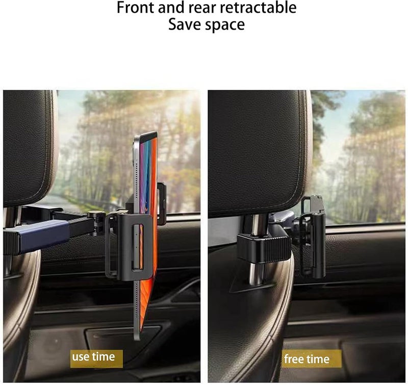 ANYOUI Tablet Holder Car, Back Seat Universal Ipad Holder Smartphone And Tablet With 4.7~12.9 Inches, Car Headrest Tablet Holder Extendable Car Headrest Mount - Image 4