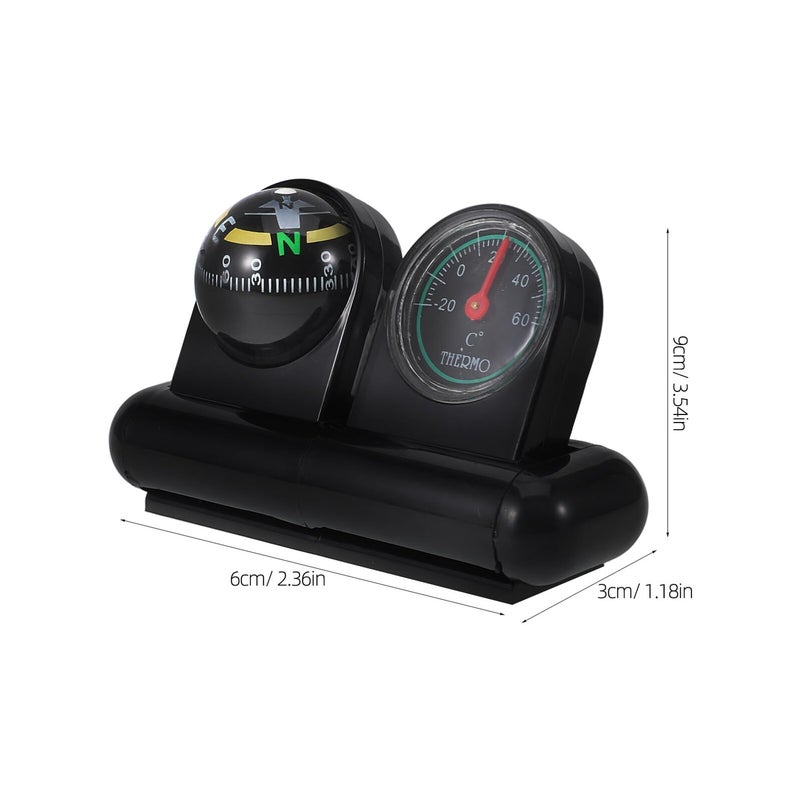 Rotatable Car Compass Thermometer Dashboard Mount Direction Indicator Ball Easy Install - Image 3