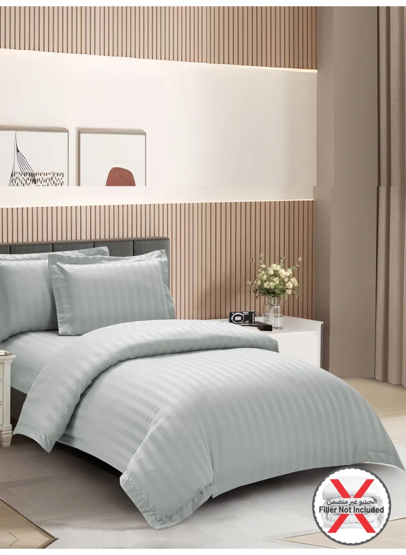 Donetella Striped Duvet Cover Set Single Size 170x230 cm - 4-Pcs Bed Set, Microfiber Fabric - 1 Duvet Cover, 1 Fitted Sheet, 2 Pillow Sham, (Filler Not Included)