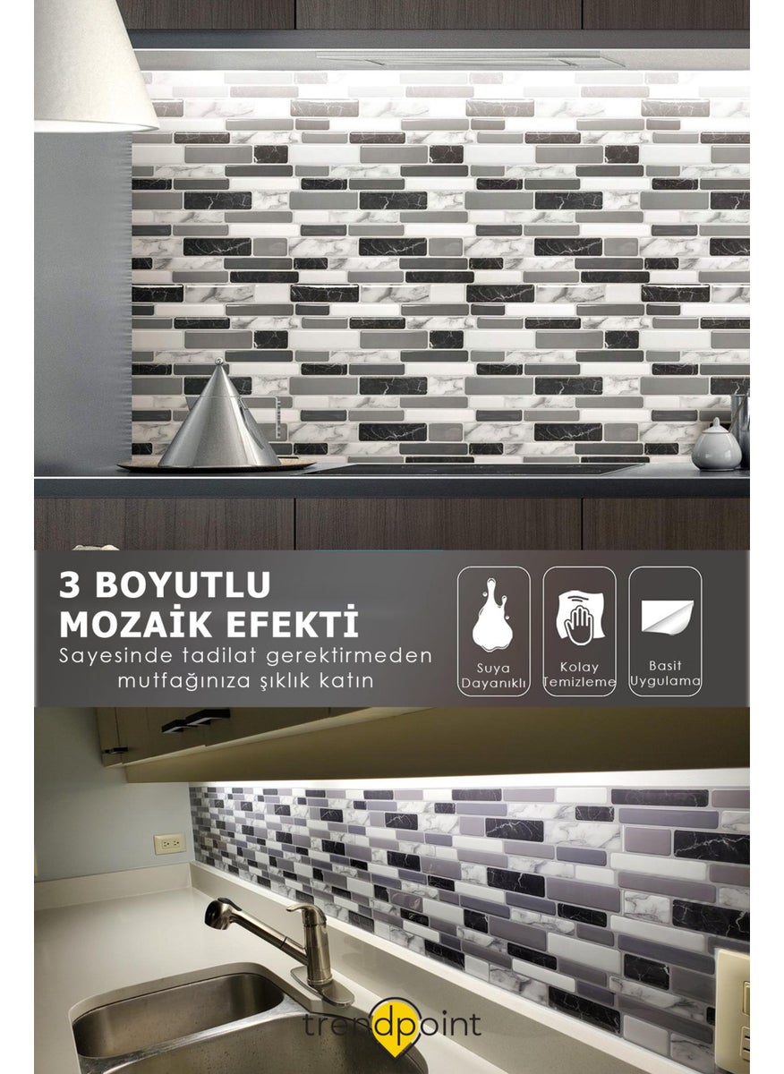 Trendpoint 3D 30×30CM غطاء سطح المطبخ ذاتي اللصق مظهر الفسيفساء الحمام  - Image 2