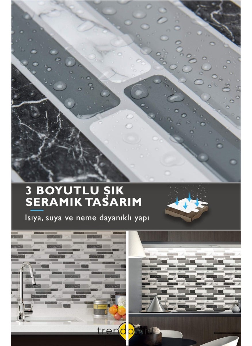 Trendpoint 3D 30×30CM غطاء سطح المطبخ ذاتي اللصق مظهر الفسيفساء الحمام  - Image 4
