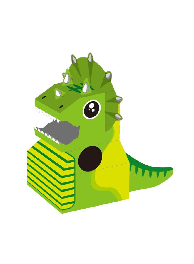 Children DIY Handmade Carton Toy Astronaut Astronaut Can Wear Performance Clothing Carton Dinosaur Science And Education Activities-Color:Medium Triceratops - Image 1