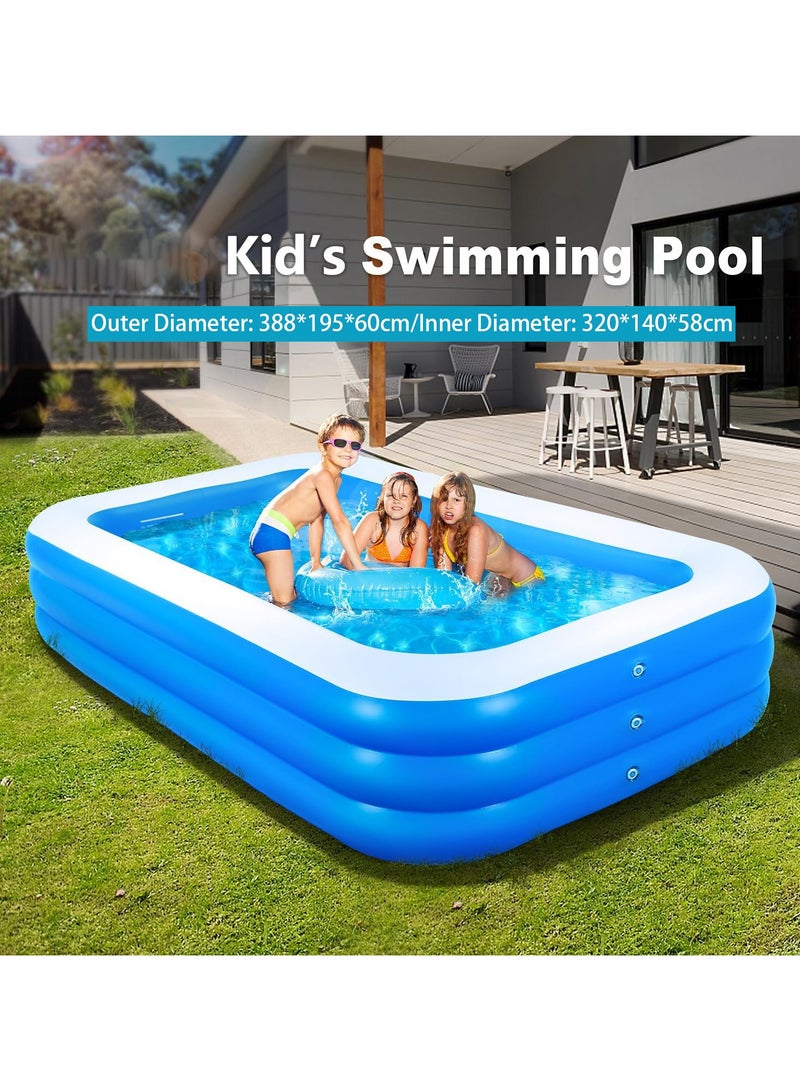 Inflatable Swimming Pool Large Blow up Pool Above Ground Swimming Pool for Family Pools for Kid 152.76 x 76.77 x 23.62" Full-Sized Inflatable Pool for Toddler for Outdoors Backyard  - Image 4