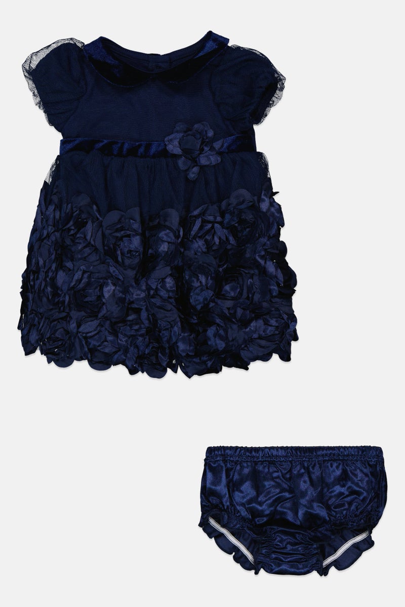 Nanette lepore Toddlers Girl 2Pcs Textured Dress With Panty Set, Navy - Image 2