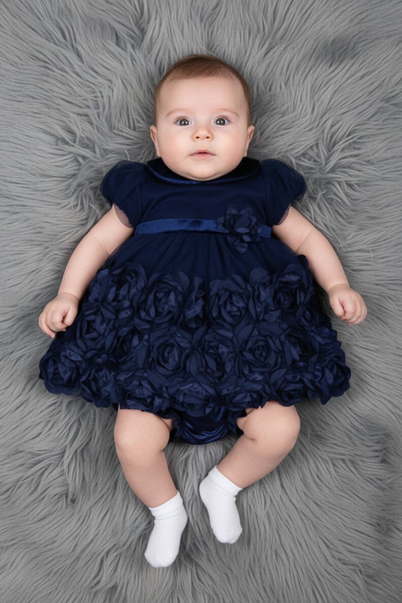 Nanette lepore Toddlers Girl 2Pcs Textured Dress With Panty Set, Navy - Image 1